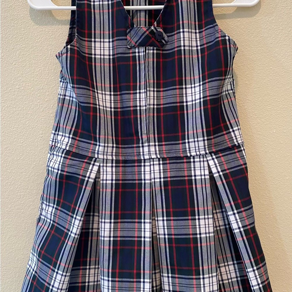 Dennis Charming Plaid Sleeveless Girls School Uniform Dress Sz G6